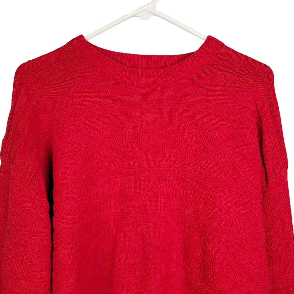 Par Four Cable 3D Knit Red Cold Weather Winter Sweater Men's XXL - Picture 5 of 12